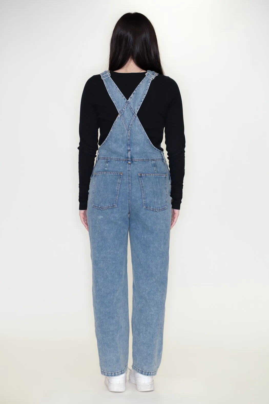 Washed Denim Overalls