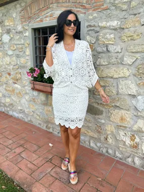 White Crochet Skirt Luna