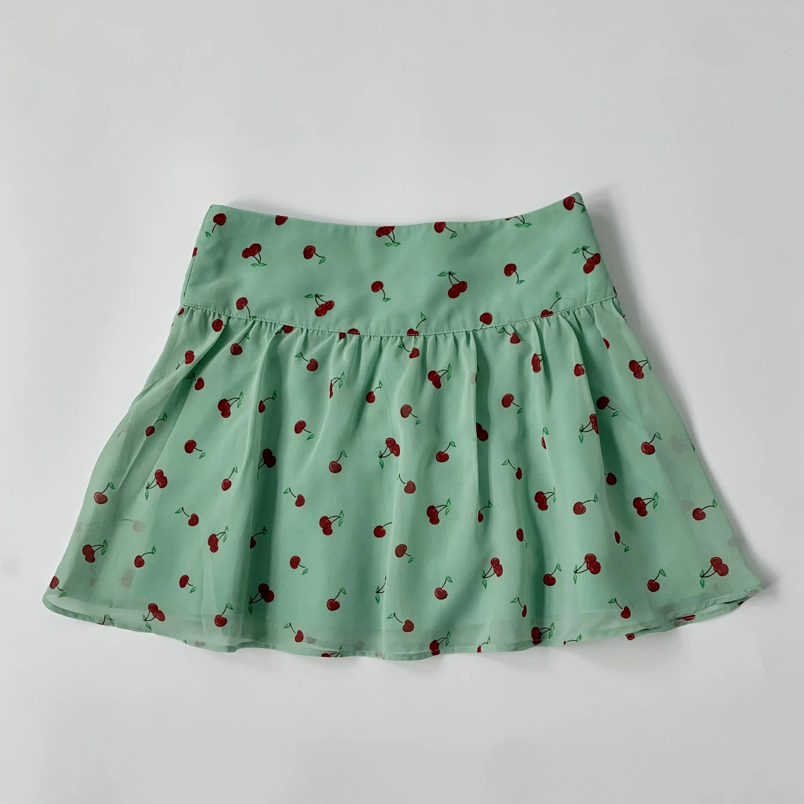 Wild & Gorgeous Mint Green Cherry Print Skirt: 8-9 Years (Brand New)