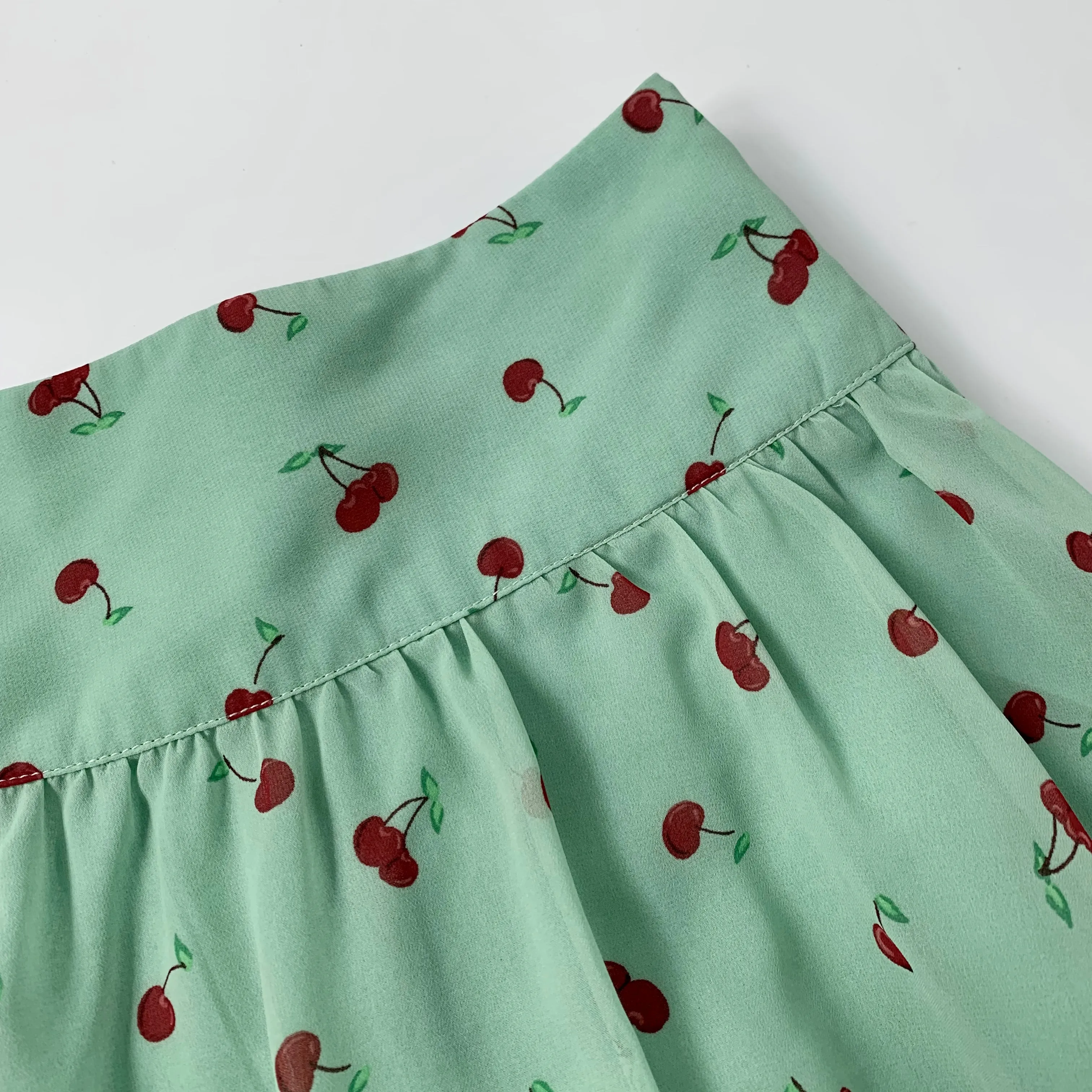 Wild & Gorgeous Mint Green Cherry Print Skirt: 8-9 Years (Brand New)