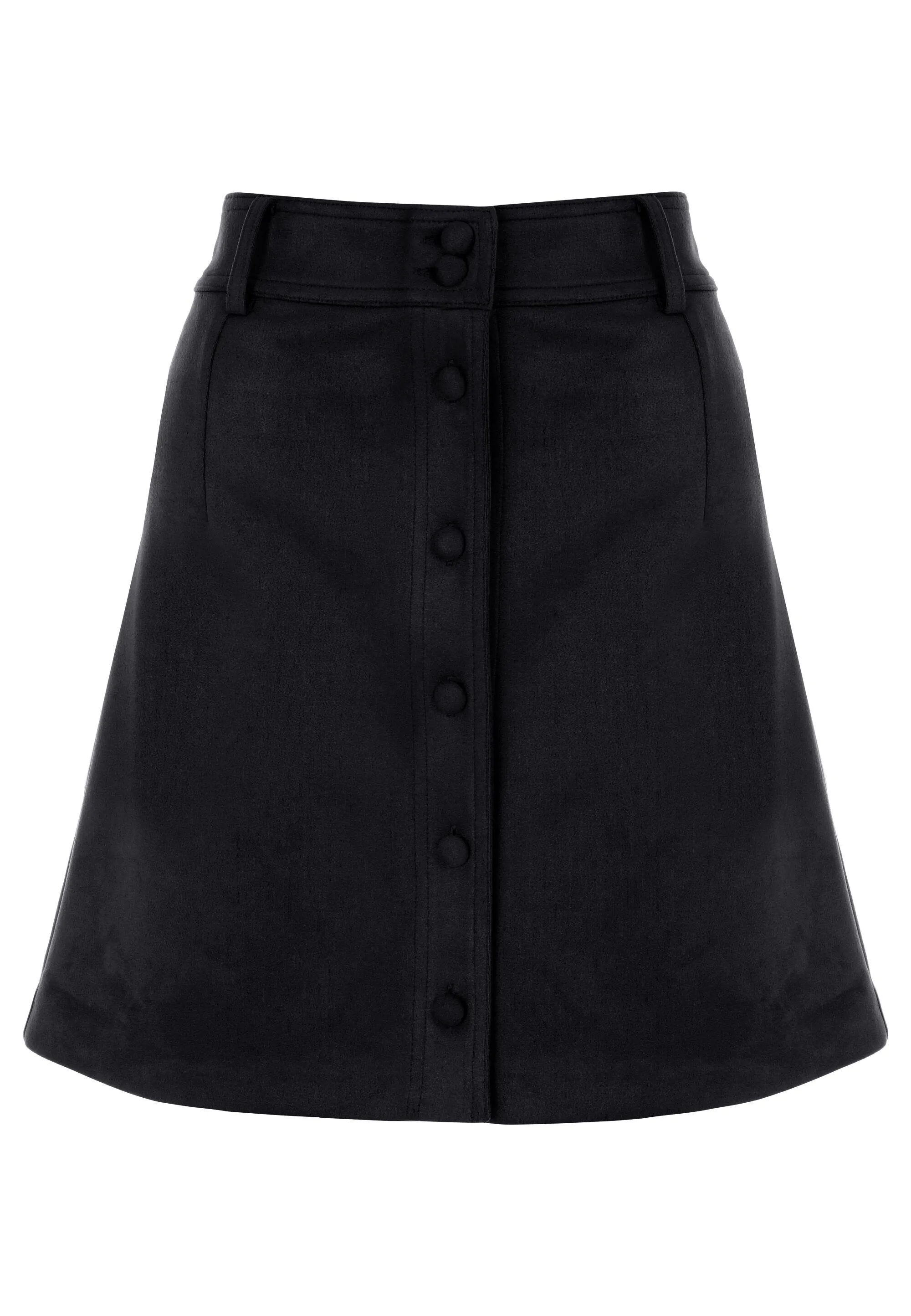 Womens Black Suedette Mini Skirt