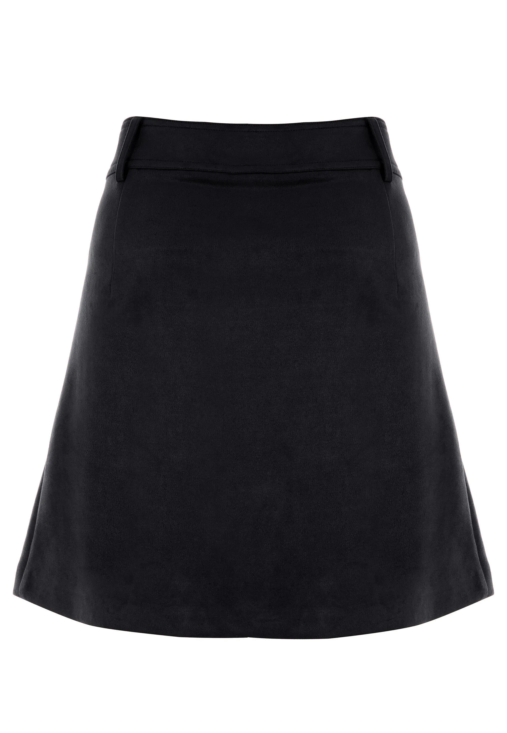 Womens Black Suedette Mini Skirt