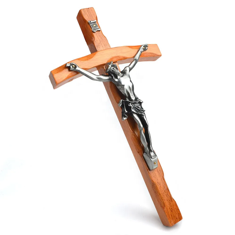 Wood Papal Wall Crucifix - 30cm