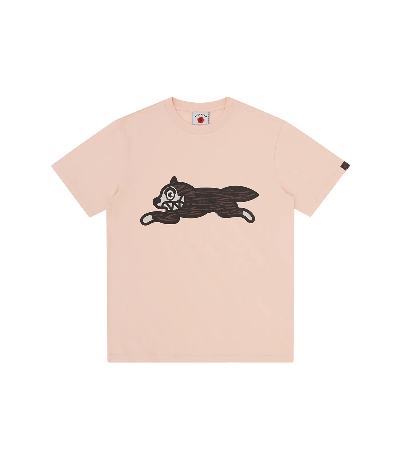 WOODGRAIN RUNNING DOG T-SHIRT - PINK