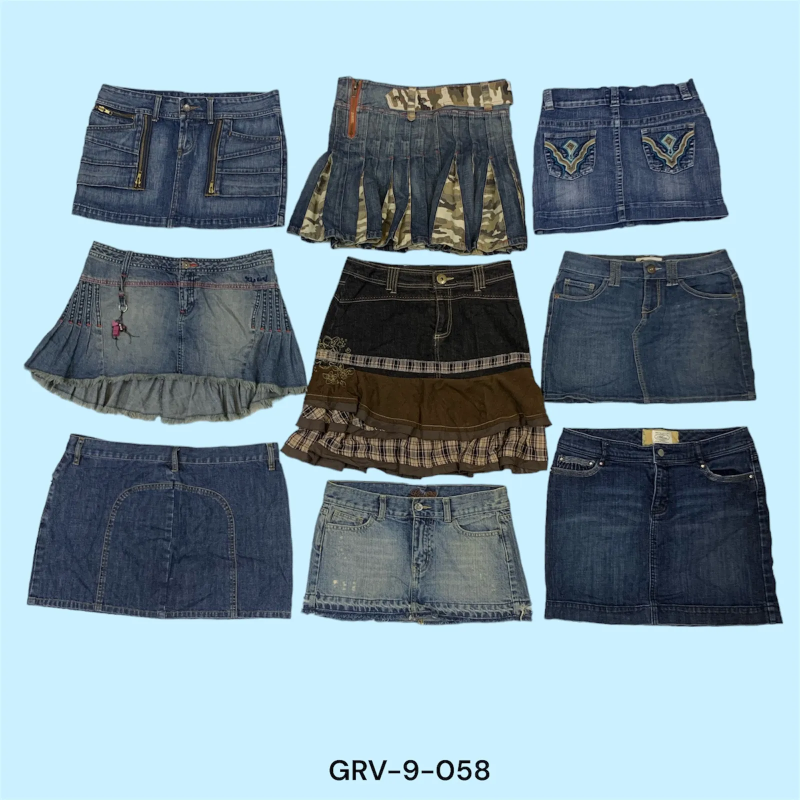 Y2K Denim Mini Skirts – Nostalgic & Trendy Must-Haves(grv-9-058)